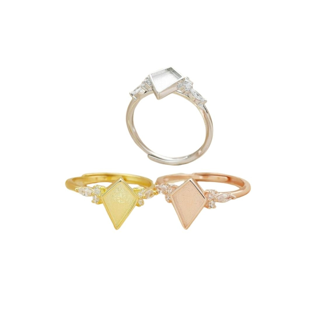 Kite pet memorial ring with cz stones