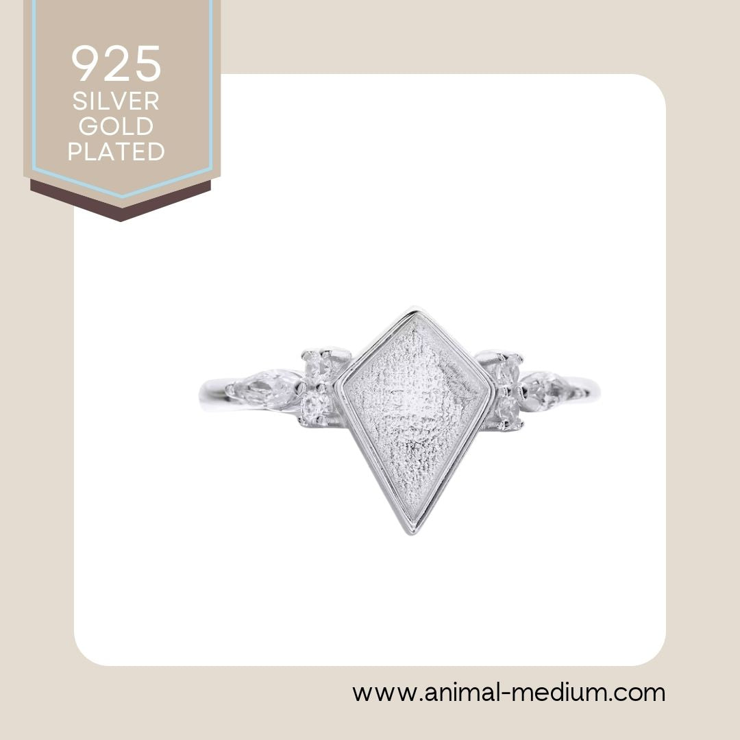 Kite pet memorial ring with cz stones